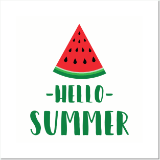 Hello Summer with fresh watermelon Posters and Art